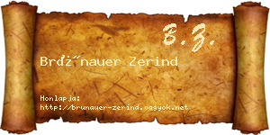 Brünauer Zerind névjegykártya